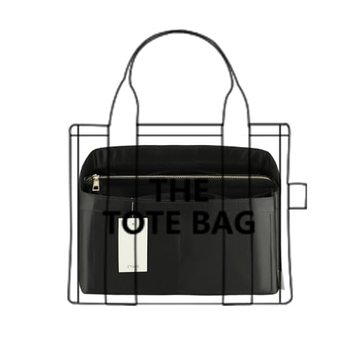 Image of Purse Organizer Insert For Handbags, Purse Organizer With Zipper, Neverfull Organizer, Bag Organizer For Speedy Neverfull ONTHEGO Tote, Handbag and More (Silky Black, Large)