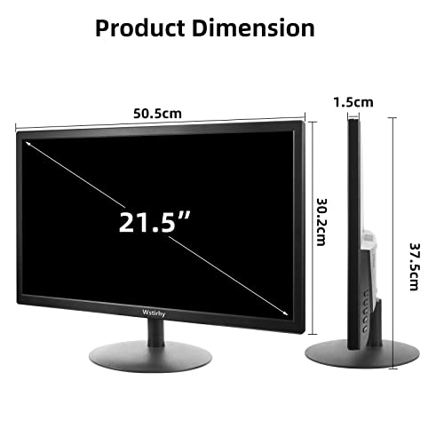 Wstirhy 21.5" Pc Monitor, Led Monitor With Full Hd (1920 X 1080) 75Hz 5Ms Tn Panel, Desk Monitor With Hdmi & Vga Port, For Laptop Computer, Black #TOP5