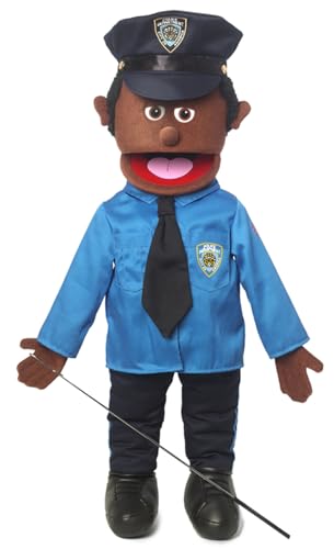 Marionnette policier noir 65 cm Silly Puppets pour spectacle