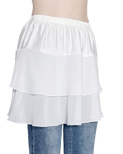 Image of Vanrose Jan Womens Lace Shirt Extender See Through Lace Underskirts Layering Half Slip Clothing Accessories