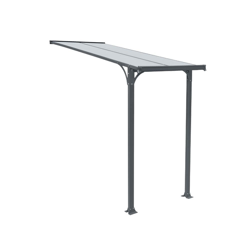 Home Deluxe Vordach Haustür CUBIS – Größe Small (Anthrazit, Aluminium, 6 mm Polycarbonatplatten)