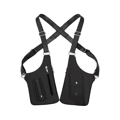 gresonic Sac Bandoulière Double Homme en Cuir Unisexe pour sous Les aisselles, Sac à bandoulière...