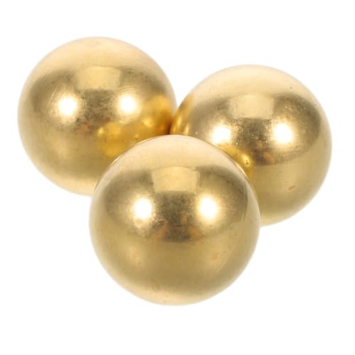 PAMINGONO Lot de 3 Boules en Laiton sans Plomb Ø 2 CM pour Bain D’Oiseaux Extérieur – Disques de Purification et Entretien pour Fontaine Boules D’Hygiène Universelles pour Cuvette de