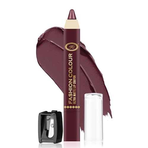 Image of FASHION COLOUR Ultra Matte Lip Crayons With Free Sharpener | Smudge Proof And Waterproof | For Hydration And Moisturization | Long Lasting Lipwear with Matte Finish, Cruelty-free and Paraben-free - 2.5 gm(Mauve It)