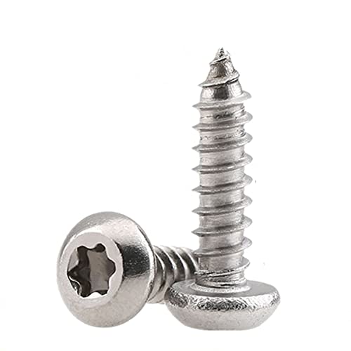 Preisvergleich Produktbild Qrity 50 STÜCKE M4x12mm selbstschneidende Schraube, Torx Flachkopfschrauben, Edelstahl Rundkopf Selbstbohrende Schrauben