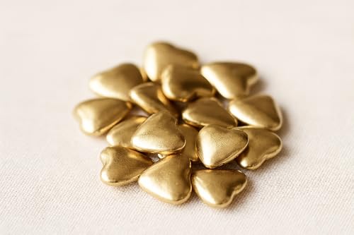 Dragées Petits Coeurs au Chocolat Suprême, 70% Cacao, 21 Doré, Fabrication Artisanale Française, 250g (Doré)