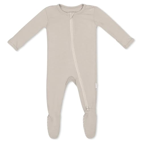 Image of Bamboo Little Soft Baby Footie Pajamas, Baby Clothes, Newborn Sleepers, 95% Viscose and 5% Spandex, 0-24 Months