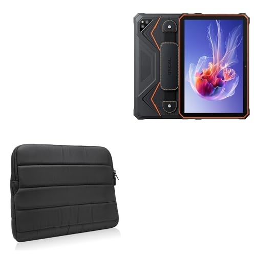 BoxWave Case Compatible with Blackview Oscal Spider 8 - Polar Jacket, Puffy Padded Material Zip Up Sleeve Pouch - Jet Black