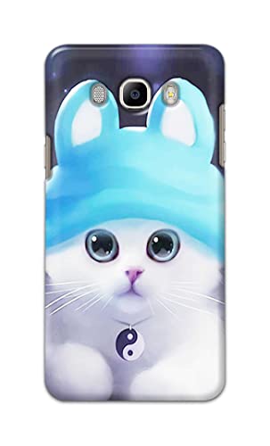 Image of Chinese Cutie Kitten Cat Big Eyes Lovely Girl Ears Hard Back Case Cover for Samsung Galaxy J7 (2016) / On 8 (2016), J710F, J710FN, J710M, J710H Back Cover -(J5) VNS2221