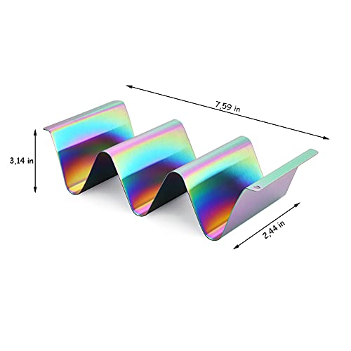 Taco Holder Set Of 4 -Taco Tuesday Taco Stand Tray By Titanium Plated Stainless Steel-Perfect For Burritos Nachos Fajitas-Beautiful Colors #TOP5