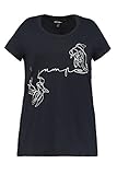 Ulla Popken, Damen, Große Größen, Shirt mit Fische Druck, SLIM FIT