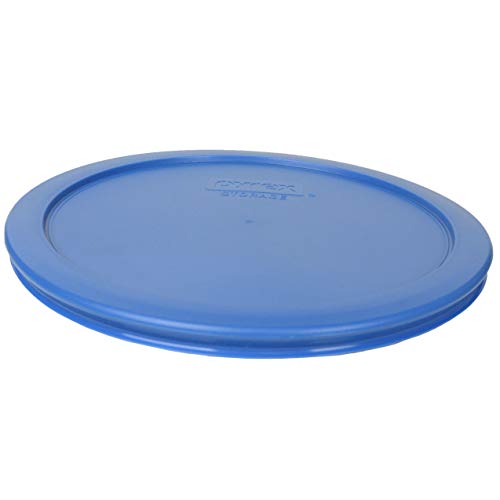Image of Pyrex 7203 7 Cup Glass Bowls & 7402-PC Marine Blue Food Storage Replacement Lids (2-Pack) - Made in USA