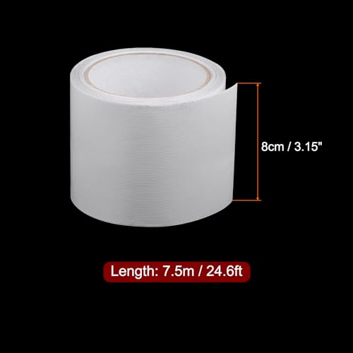 Image of HARFINGTON Tarpaulin Repair Tape, 3.15 inch x24.6ft Waterproof Rip Stop Patch and Tent Repair Tape for Tear Resistant Tent Greenhouse, White