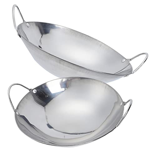 2 Piezas Wok de Acero Inoxidable para Cocina miniatura 1