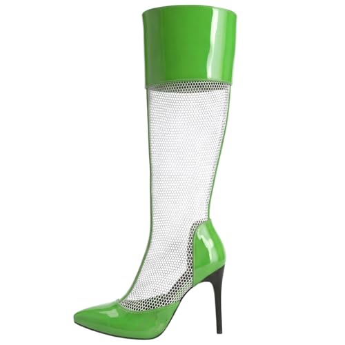 Bottes hautes à bout pointu pour femme avec talon stiletto de 10 cm