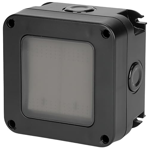 Wasserdichter Lichtschalter Aussen: IP66 Wasserdicht Schalter Outdoor, 16A Outdoor Schalter mit Wasserdichter Silikonfilm, Auswechselbare Schalterfelder Lichtschalter für den Außenbereich - 2 Wege
