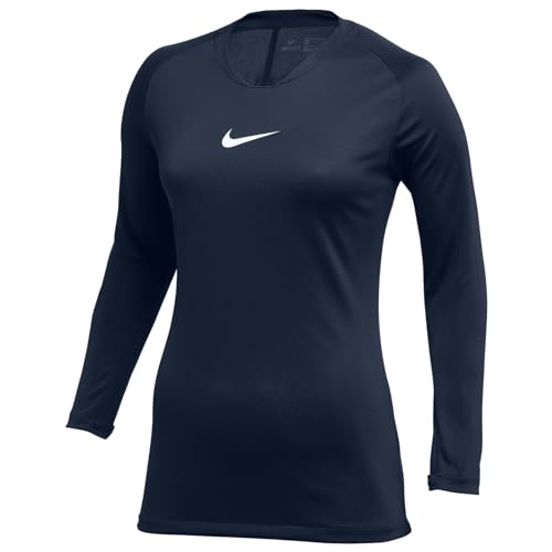 Nike Damen W Nk Df Park 1stlyr JSY Ls T-Shirt, Midnight Navy/White, M EU