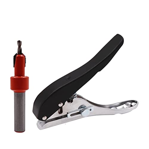 Lamsimoy 2 Piezas de Alicates para Herramientas de CarpinteríA, Juego de Perforadores de Tarjetas, Cubierta de Tornillo de Papel con Taladro Avellanado, PosicióN Ajustable de 2,8Mm