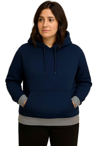 Image of RodZen Cotton Fleece Oversized /Loose Fit Hooded Sweatshirt Full Sleeves Solid Jumper Hoodie for Women /Girls