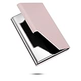[MUCO] 名刺入れ メンズ レディース めいしいれ 名刺が折れない スリム ネームカードホルダー PUレザー&ステンレススチール 名刺ケース マグネット開閉 ローズゴールド