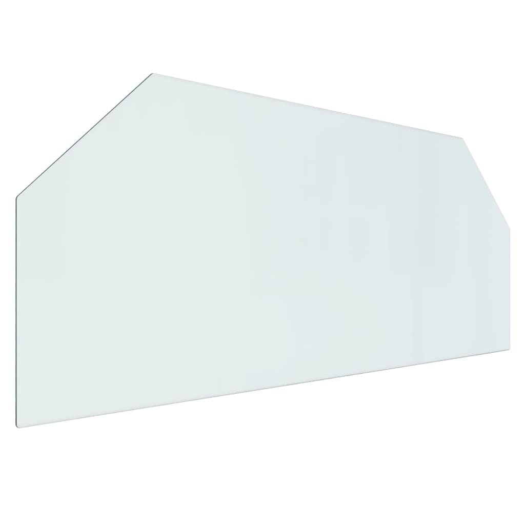 Homgoday Piastra in vetro per camino, esagonale, 120 x 50 cm, protezione per pavimenti in parquet e laminato, base per stufa resistente alle alte temperature, accessori per la copertura del pavimento