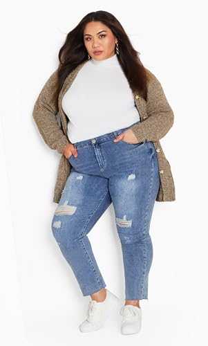Image of Avenue Women's Plus Size Cardigan - Amber Boucle