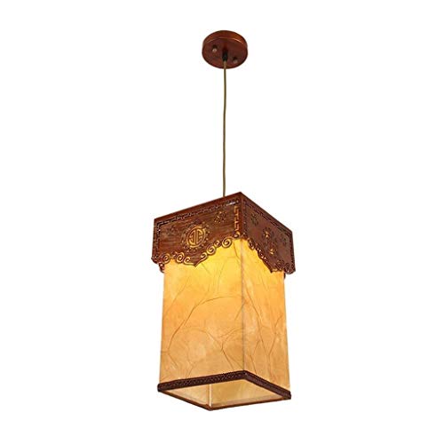 Petit lustre chinois en bois pour l'éclairage chaleureux du couloir
