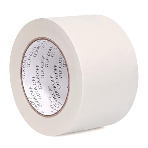 Image of Masking Tape 3 Inch x 55 Yards, Beige White Masking Tape Painters Tape General Purpose Tape, Painting Adhesive Tape for Arts DIY Crafts Labeling