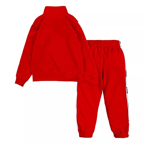 Nike Toddler Boys Logo Taping Full Zip Jacket And Pants 2 Piece Set (R(76G796-U10)/W, 3T) #TOP1