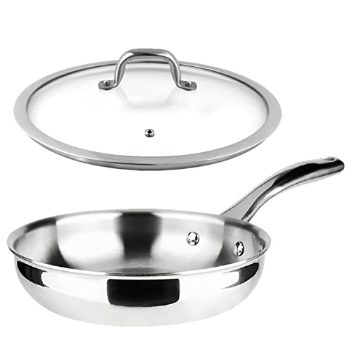 Image of duxtop Stainless Steel Stir Fry Pan Kitchen Induction Cookware 8 Inches and Lid