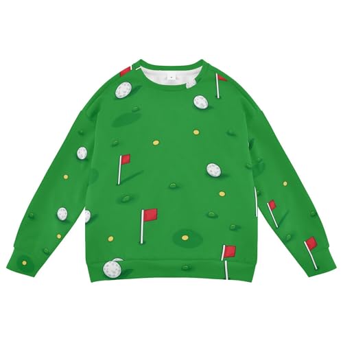JUNZAN Golf Green Cute Little Kids Hooded Sweatshirt Fleece Outerwear for Kids Sports 4T
