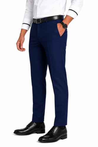 Image of Men's Slim Fit Formal Trousers | Office & Business Wear | Men's Solid Formal Pants (256)