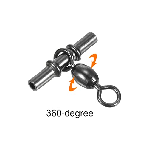 PATIKIL Sleeve Swivel, 10Pcs 156lb Stainless Steel Cross Line 3 Way Fishing Terminal Tackle, Black, Silver - Image 4