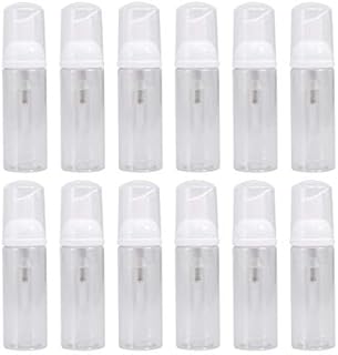 Healifty 12pc Plastic Foam Dispenser Bottle Refillable Empty Hand Soap Shampoo Bottle Cosmetic Container for Travel Vacation Camping 50ml (White)