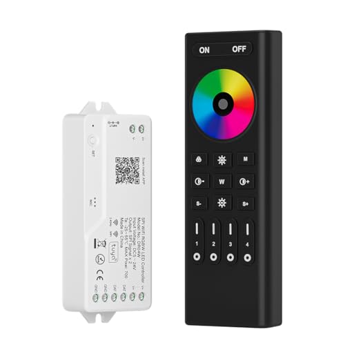 Image of SEZO 2.4G WiFi SPI RGBW Controller DR04W & RC03RF RF Remote Kit Tuya APP /Smart Life /Google Home /Alexa Control Support SMD /COB WS2814 IC SK6812 etc Addressable RGBW LED Strip STA Mode