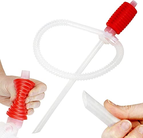 Bomba de Sifón de Transferencia de Líquido, Bomba Manual para Trasvase, Bomba de Transferencia de Combustible, Trasvase Succión de Gasolina, Agua, Gasoil, Aceite, PP + PE + EVA, 95cm