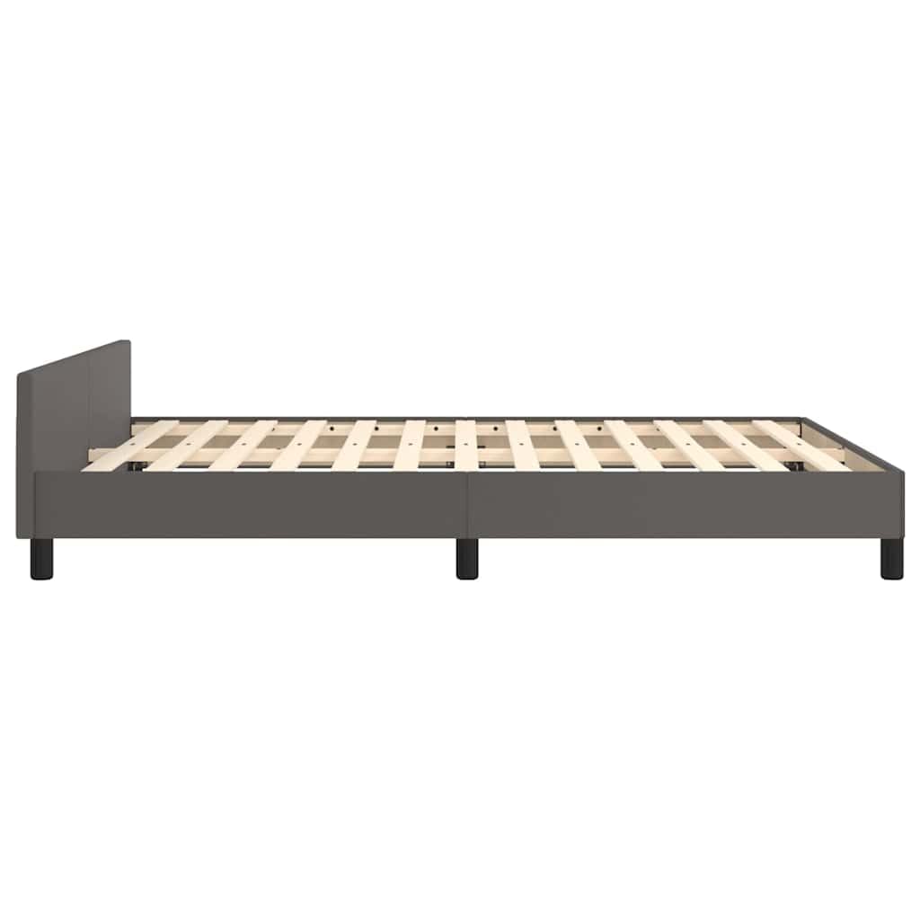 Similpelle Premium Giroletto Con Testiera Grigio 140x200 cm