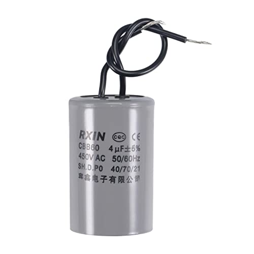 Tool parts CBB60 Run Capacitor 4uF 450V AC 2 Wires 54x34mm for Compressor Pump Motor