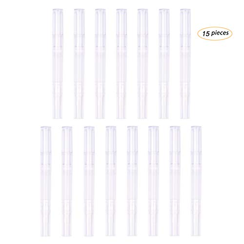 5 Pack 3 ml Transparent Twist Pens Empty Nail Oil Pen with Brush Tip, Cosmetic Lip Gloss Container Applicators Eyelash Growth Liquid Tube
