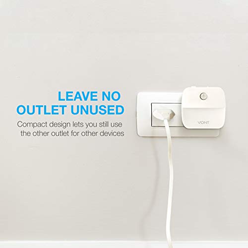 Vont Motion Sensor Night Light, [4 Pack] Plug in Dusk Till Dawn Motion Sensor Lights, LED Nightlight with High & Low Modes, Compact, Customizable for Bedroom, Bathroom, Kitchen, Hallway, Stairs