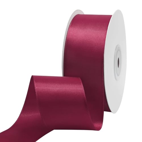 Ribtcute Double Faced Beauty Red Satin Ribbon 1.5 Inch Beauty Red Satin Ribbon for Gift Wrapping,Flower Bouquet,Bows,Crafts,Wedding,Invitation,25 Yards