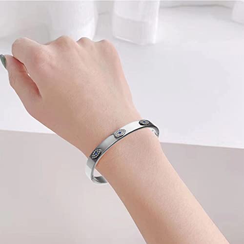 Nightcruz Evil Eye Bangel Bracelet, Stainless Steel Bangle Cuff For Men Women #TOP4