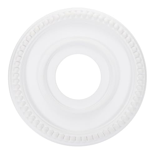 PATIKIL Ceiling Medallion, 12 OD x 4 ID PU Decorative Ceiling Light Medallion Chandelier Medallion Traditional Ceiling Light Cover Plate for Ceiling Light Fixtures Fans, White