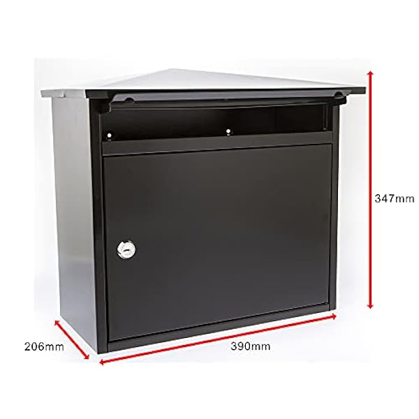 G2 Trading 702432 MERSEY MB15BK-Buzón de correo, color negro, 390 x 347 x 206mm