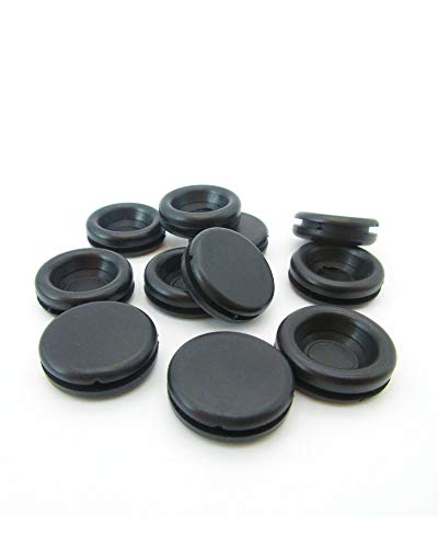 16mm Rubber Grommets - Rubber Hole Plug Fits 1.6-2.3mm Thick Panel - Flush Plug - Black Rubber Grommet Without Hole - Panel Plug (25)