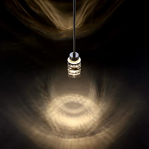 Motini 1-Light Cylinder Crystal Pendant Light In Silver Polished Nickel Finish Led Light Single Modern Ceiling Hanging Pendant Lighting Fixture For Kitchen Island Dining Room Bedroom #TOP4