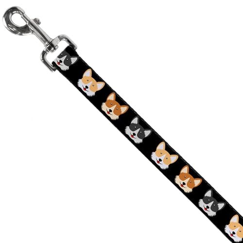 Laisse de créateur Corgi 3-Faces Noir Buckle Down nylon haute densité - 3