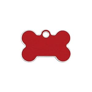 iMARC Adressanhänger Knochenform Rot mit Rand