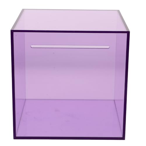 Caja acrílica para monedas con gran capacidad color púrpura