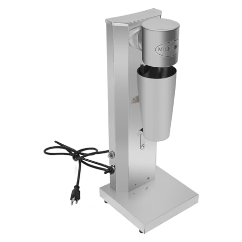 Electric Milkshake Maker Machine, Commercial Stainless Steel Milk Shake Machine, Drink Mixer, 180W 16000RPM Speed Adjustable (Single Head)